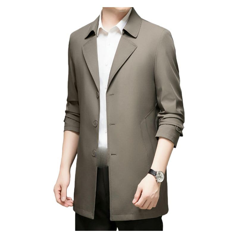 Gabardina para hombre de diseño ligero y corte largo con cuello blaze sofisticado 2