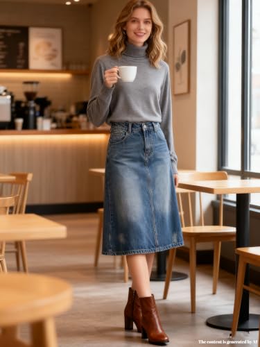 Image of SANGTREE Women's Turtleneck Sweaters Long Sleeve Pullover Tops | Breathable Lightweight Fabric| Fall Winter Fashion Outfits| Perfect for Daily,Office,Vacations,Holiday,Family Gatherings Etc.