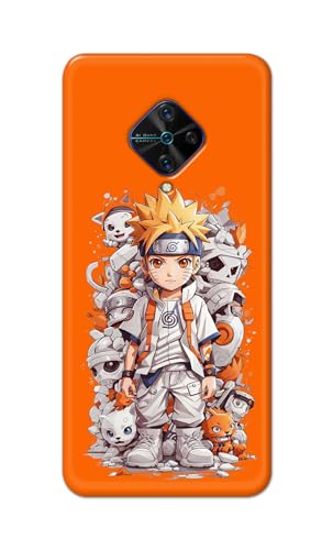 Image of Plastic Printfidaa Printed Hard Back Cover Case For Vivo S1 Pro Back Cover (Famous Anime Cartoon Character) -112, Orange