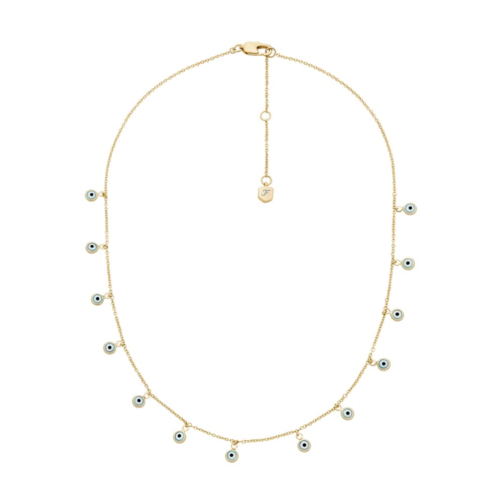 Fossil Damen Halskette aus Messing mit Karabinerverschluss