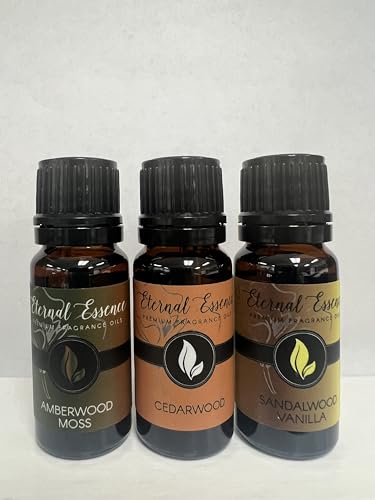 Image of Trio (3) - Amberwood Moss, Sandalwood Vanilla & Cedarwood - Premium Fragrance Oil Trio - 10ML