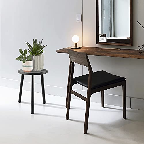 Litada Wood Plant Stand Mid Century Small Side Table, 15.8’’ Tall – Round Side End Table Flower Pot Holder Home Decor (Plant And Pot Not Included) (Black) #TOP5