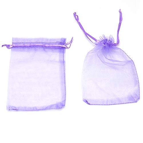 Image of Dealglad 50pcs Drawstring Organza Jewelry Candy Pouch Christmas Wedding Party Favor Gift Bags (8x12, Light Purple)