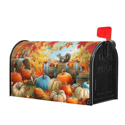 Image of Fall Mailbox Covers Magnetic Standard Size 18 X 21 Inch Thanksgiving Pumpkin Mailbox Cover Autumn Sunflower Mailbox Wraps Post Letter Box Cover Decoration Outdoor Garden Home Yard Outside
