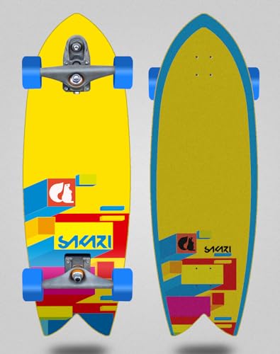 Sakari Surfskate Complete With Surf Skate Trucks T12 - Tadeo 32 Fish Sakari Surfskate Complete With Surf Skate Trucks T12 - Tadeo 32 Fish