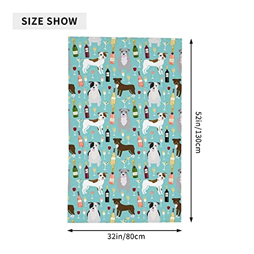 Serviette de plage pitbull bleu motif original idée cadeau originale pour passionné de chiens