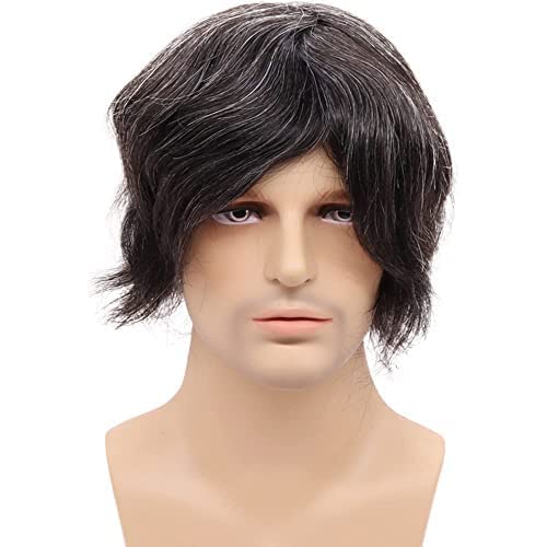 Miniatura 4 de Toupee - Sistema de reemplazo de cabello humano virgen europeo de 5 x 7 pulgadas, postizo para hombre, con poliuretano duradero alrededor de