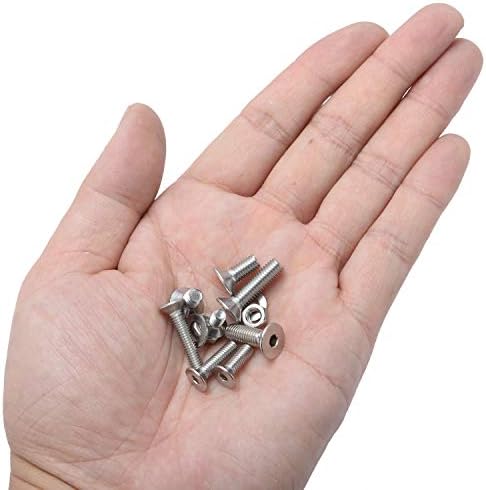 Homtone 1220 PCS M2 M3 M4 M5 304 Stainless Steel Bolts Screws Nuts Washers Assortment Kit with Hex Wrenches (Hex Flat Head)