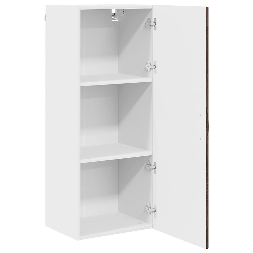 Moderner Küchenschrank aus brauner Eiche, hoch, 40 x 31 x 100 cm, 3 Ablagen, stilvoller Holzschrank für Küche und Esszimmer, eleganter Schrank