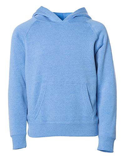 Global Blank Youth Sweatshirt Hooded Fleece Hoodie Big Boy Girl Teen Baby Blue L
