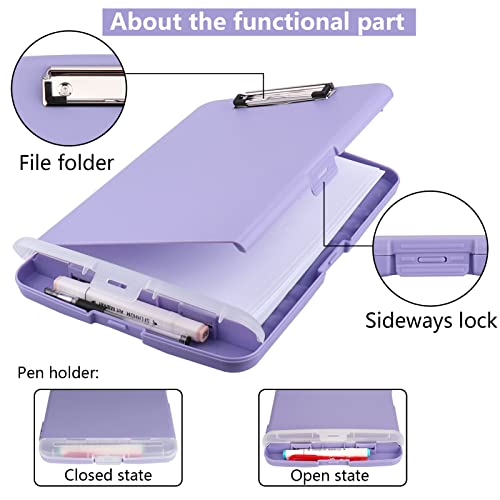 image for SFLHHDM Clipboard with Storage, Clip Boards 8.5x11, Plastic Clipboard 