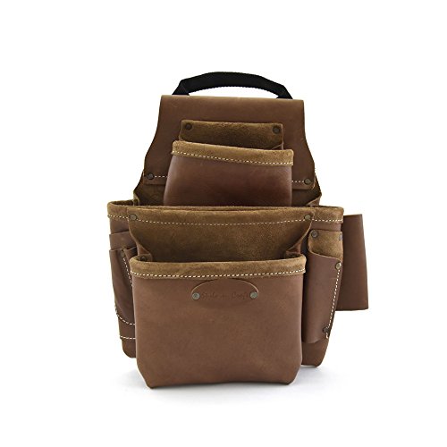 Style N Craft 8-Pocket Framer’s Nail And Tool Pouch, Heavy-Duty Leather Tool Pouch, Perfect And Durable Full-Grain Leather Pouch, Dark Tan (98436) #TOP27