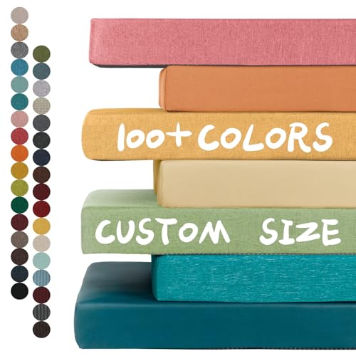 ROFIEJOX Custom Bench Cushion - Custom Cushions Size, Color, Style, Durability, Waterproof Fabric for Outdoor Indoor Seat Furniture, 50A High-Density Resilience Sponge