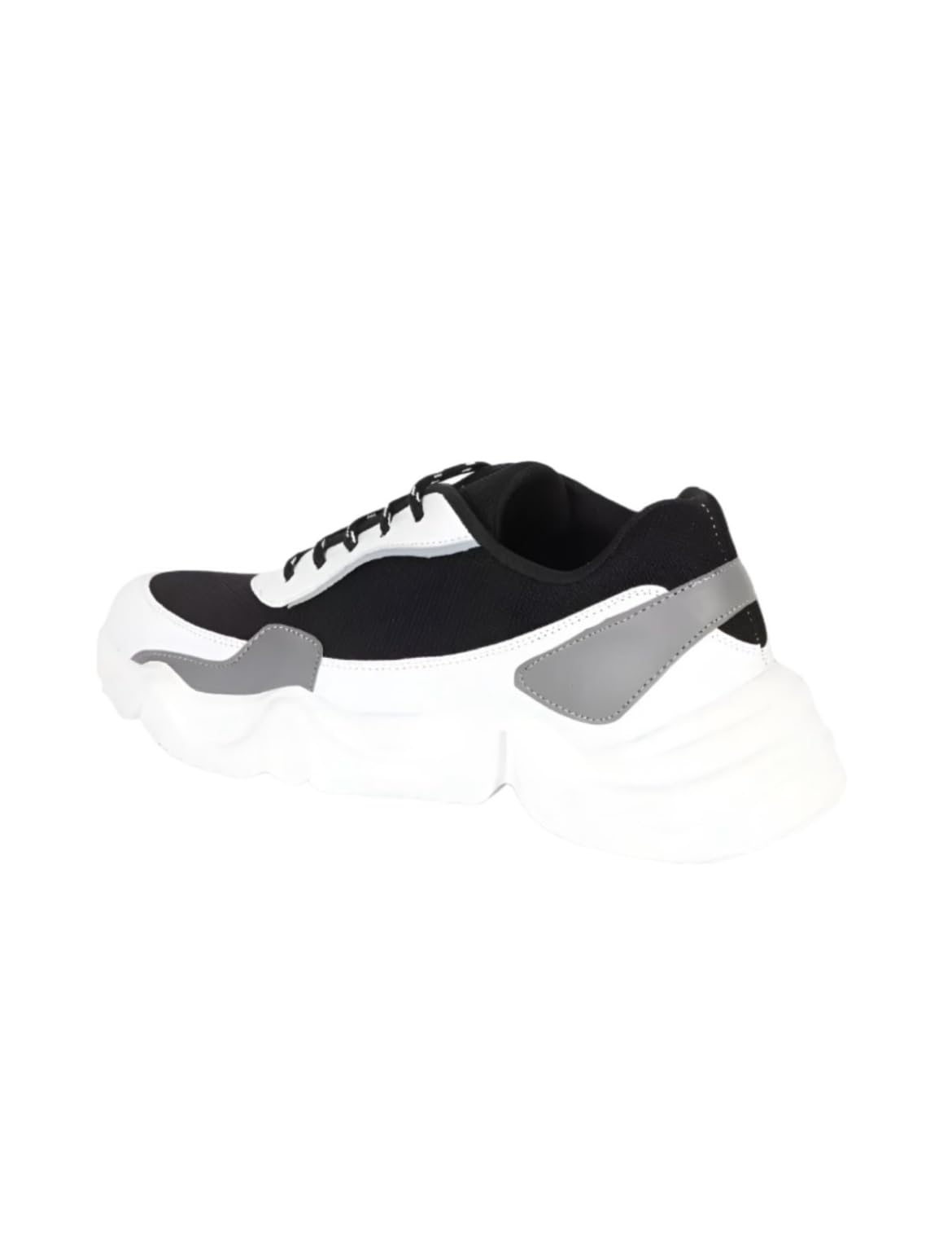 Athletic Chunky Sneakers, Black and White with Neon Yellow Accents, Platform Running Shoes (Yellow, UK Footwear Size System, Adult, Men, Numeric, Medium, 9) 4