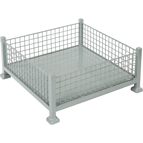 Global Industrial Mini-Bulk Container with Wire Mesh Sides, 38x38x16, 2600 Lb Capacity