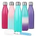 Sfee 17oz Double Wall Vacuum Insulated Stainless Steel Water Bottle Cup - Perfect for Outdoor Sports Camping Hiking Cycling +a Cleaning Brush (Aqua blue)