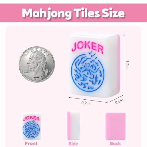 TYITALK Mahjong Tile Set with 166 Premium Mahjong Tiles, Complete Set with Carrying Bag for Family Game Nights and Friendly Competition - Image 3