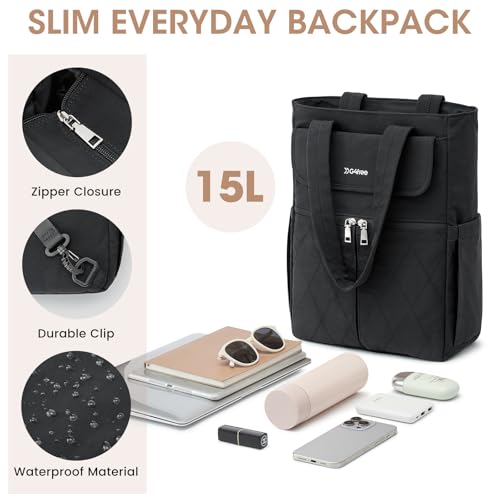 G4Free 2 in 1 Tote Backpack Fits 15" Laptop, Women Bag Daypack for College, Work, Teacher, Nurse -Black — view 4