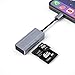 sunshot SD/TF Card Reader for iPhone/iPad, Portable Memory Card Camera Reader Adapter Supports SD/TF Card Reading Plug and Play, No App Required, High Transfer Speed (Grey)