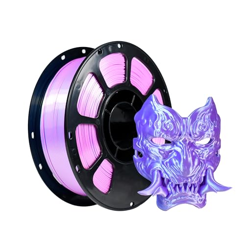 Image of iBOSS 3D Printer Filament, Silk PLA+ Filament 1.75mm Dual Color Filament, Shiny Silk PLA Plus Coextruded Filament, 1 kg /Spool 3D Printing Filament for 3D Printers(Silk Pink Blue)