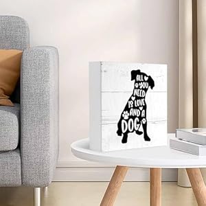 All You Need is Love and a Dog Rustic Dog Wood Box Sign Desk Decor Funny Dog Wooden Box Block Sign Decorations for Home Tabletop Desk Decor Dog Lover Gifts 5 X 5 Inch All You Need is Love and a Dog Rustic Dog Wood Box Sign Desk Decor Funny Dog Wooden Box Block Sign Decorations for Home Tabletop Desk Decor Dog Lover Gifts 5 X 5 Inch