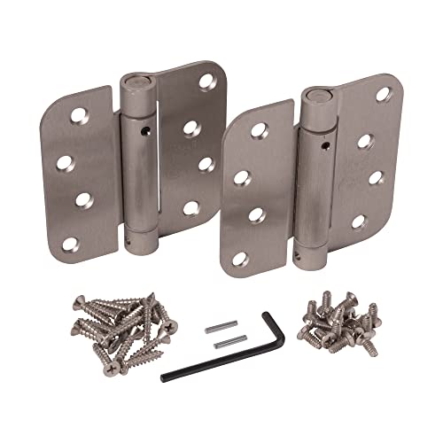 Hinge Outlet S4040-58-US15 Adjustable Spring Hinges, 4 Inch With 5/8 Inch Radius In Satin Nickel, Self Closing Hinges, Door Closing Hinges thumb #2