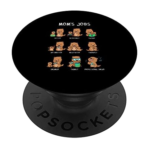 Mom's Jobs Mother's Day Mommy Nerd Otter Mama Otters PopSockets Swappable PopGrip Cover
