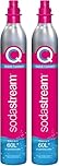 SodaStream - 2 x CO2 Cylinder for Sparkling Water Maker, Quick Connect Gas System, Makes 60 litres Fizzy Drinks, Compatible with Terra, Duo and Art, Reduce Plastic Waste, Pink