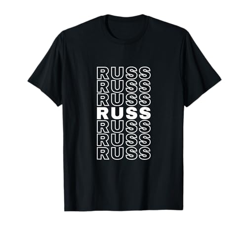I Love Russ Retro Pattern Personalized First Name T-Shirt