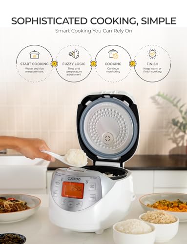 Image of CUCKOO Micom Fuzzy Logic Rice Cooker, 12-Cup Cooked, Silver, CR-0632F