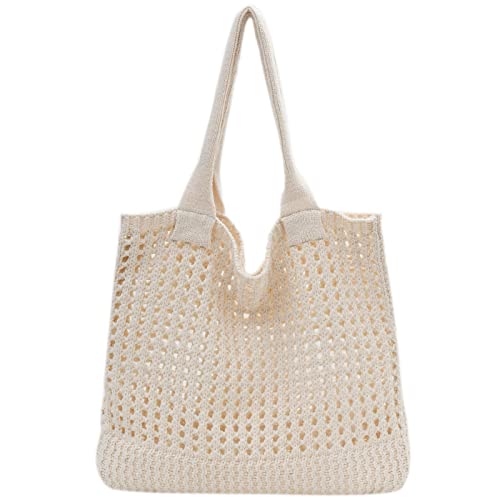 Micmores Handtasche Damen Umhängetasche, Tote Bag Groß Shopper Tasche Damen Schultertaschen Strandtasche Häkeltasche für Arbeit Büro Reisen Einkaufen Schule und Alltag