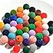 50Pcs Colorful Winter Velvet Beads, 16mm Acrylic Plush Beads and Fabric Spacer Beads for Jewelry Making, DIY Keychain Crafts Supplies (Multicolor)