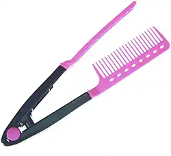 LAX Pente Auxiliar de Chapinha - Escova de Alisamento para Cabelo Liso, Ondulado - Rosa