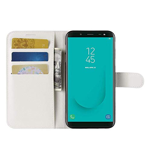 HualuBro   Funda para HTC One M9 (Piel sintética, Tarjetero), Compatible con HTC One M9 (Fabricado en Piel sintética.), Color Blanco