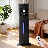 Akacozie Humidifier Large Room, 2.1Gal/8L Cool Mist Humidifiers for Bedroom 500 sq ft, Humidifiers for Home with Essential Oil Diffuser, Top Fill Quiet Humidifier for Baby Nursery Office Plants, Black
