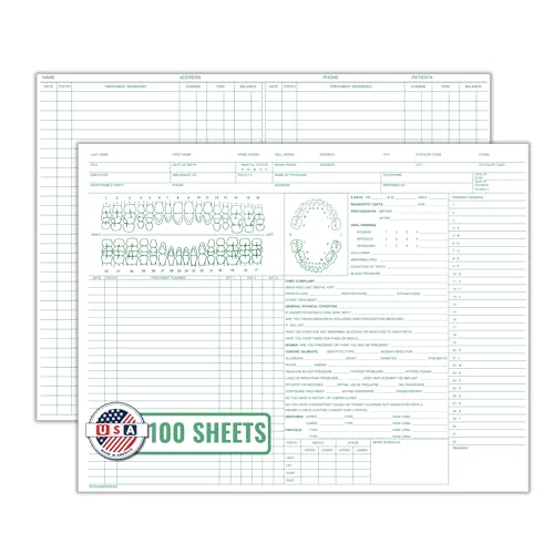 Doctor Stuff - Dentist Office Forms, Dental Patient Chart Form, Item DF9420, 8-1/2" x 11", 100/Package