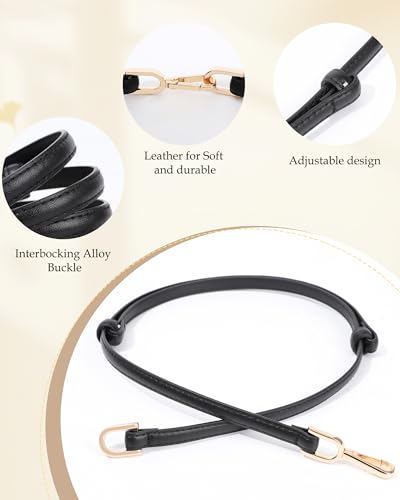 Kajeer Skinny Women Belt 2 Pack, Ladies Adjustable Thin Waist PU Leather Belts for Jeans Pants Dresses with Gold Buckle4