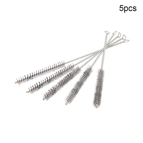 Image of Utoolmart Steel Wire Cleaning Brush, Spiral Power Tube Brush, Steel Wire Tube Brush Cleaning Tool, Tube Bottle Brush, 0.6-inch Diameter 12-inch Length, 5pcs