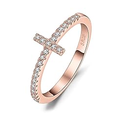 9-Rose Gold Plated-Cross Ring