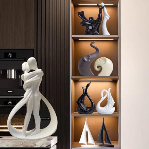 Estatuas de pareja para decoración, esculturas románticas modernas miniatura 6