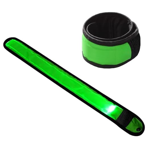 Techion 2 Pack LED Slap Armband/LED Snap on Bracelet with High Visibility for Cycling/Biking/Walking/Jogging/Running Gear (Green Pack)