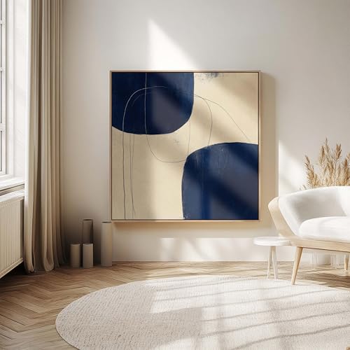 Peinture abstraite graffiti bleu et affiche Wabi Sabi grand format pour mur