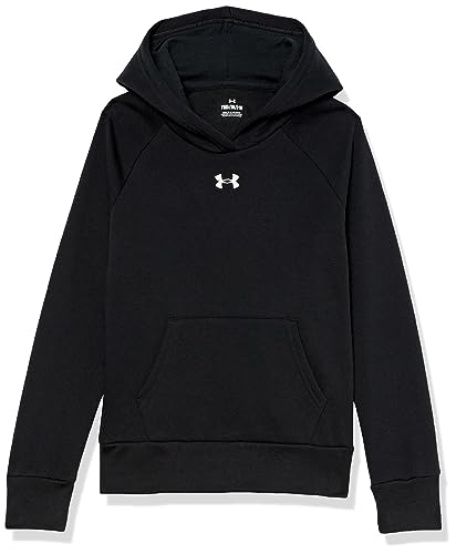 Image of Under Armour Girls' Rival Fleece Hoodie, (001) Black / / White, M