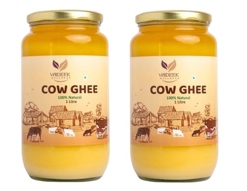 Image of Vaideek Pure Cow Ghee | Bilona Cow Ghee | Made in Earthen Pots (Pack of 2-1000 ml Each)