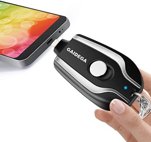 GAIDEGA Mini Emergency Power Pod, 100% Full Capacity Keychain Portable Charger for iPhone, Power Emergency Pod Fast Charging Power Bank Battery Pack for iPhone, iPad, AirPods