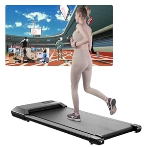 Raceable Lacuffy Walking Pad leise, Laufband für Zuhause Max 136 kg mit LCD-Anzeige und APP, Laufband Schreibtisch mit Training Couses und AI Traininging