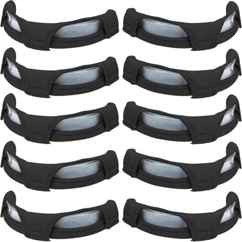 SUTETLW 10Pcs Black Hard Hat Sweatband Washable Cotton Hardhat Liner Reusable Hardhat Accessories Air Cushion Sweatband Helmet Comforter Pad