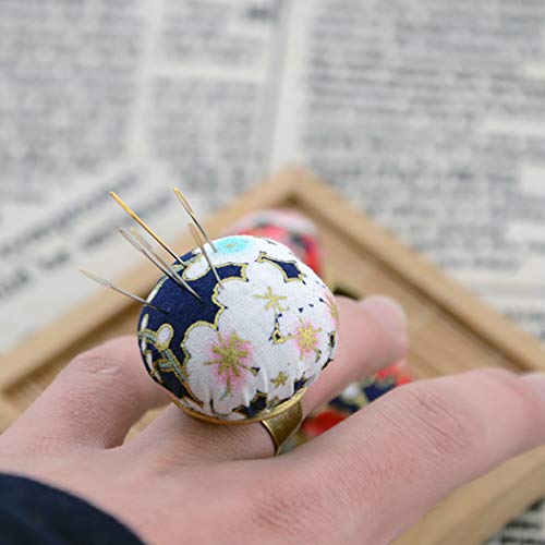 Justdolife Ring Pin Cushion Multifunctional Floral Pattern Sewing Needle Cushion Sewing Accessory #TOP7