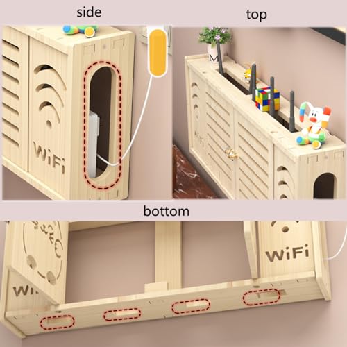 Boîte de rangement pour routeur – Étagère murale sans fil, idéale pour l'organisation du routeur WiFi, design peu encombrant, durable et élégant