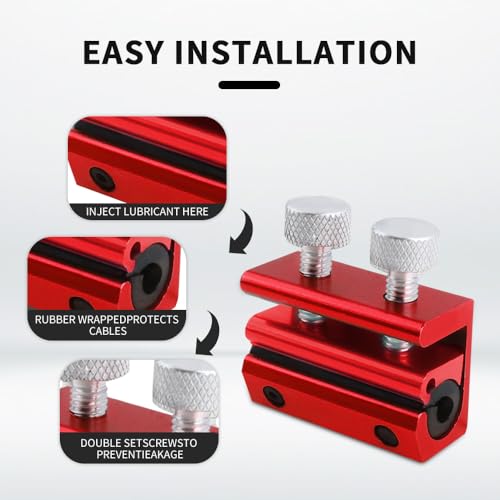 Image of Double-Headed Motorcycle Cable Luber Tool for Brake Cable Lubrication,Cable Lube Dispenser Motorcycle Tools for Motorcycles Bicycle Scooter,Universal Motorcycle Tools Cable Lube (Red)